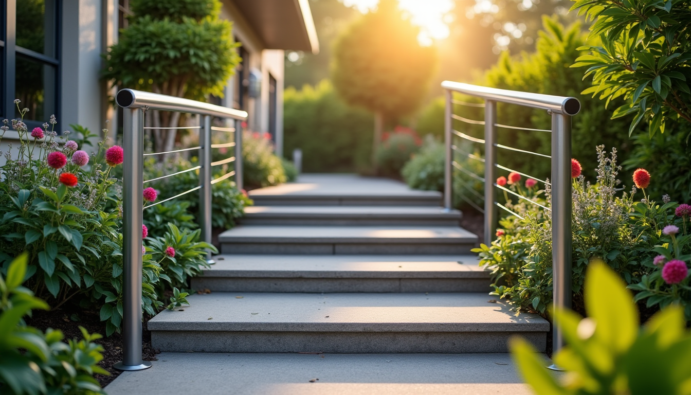 aménagement extérieur, rampes en aluminium, entretien extérieur, durabilité construction